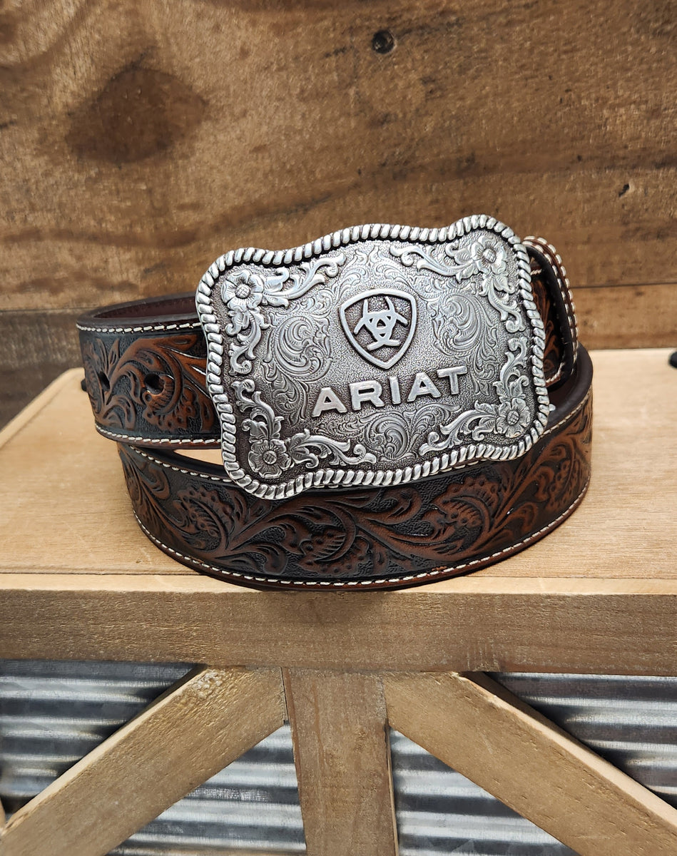 Ariat Western Belt Buckle - Men's Belts in Silver