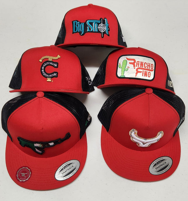 Five Hats  - Red/Black