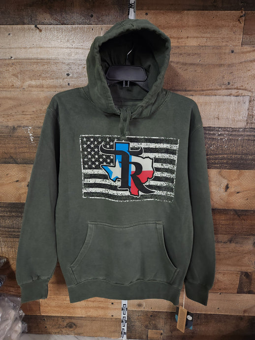 TR Unisex Federal and USA Flag Hoodie - Green