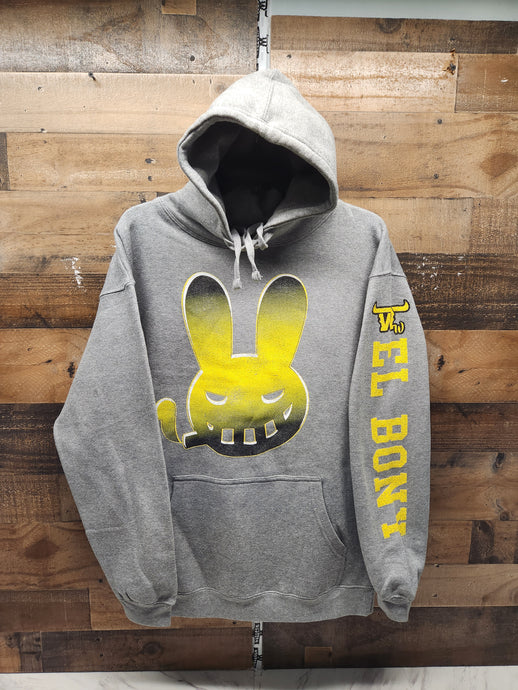 Los Jefes Unisex El Buny Yellow Face Hoodies-Light Grey